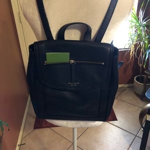 Kate Spade Black Leather Large Backpack